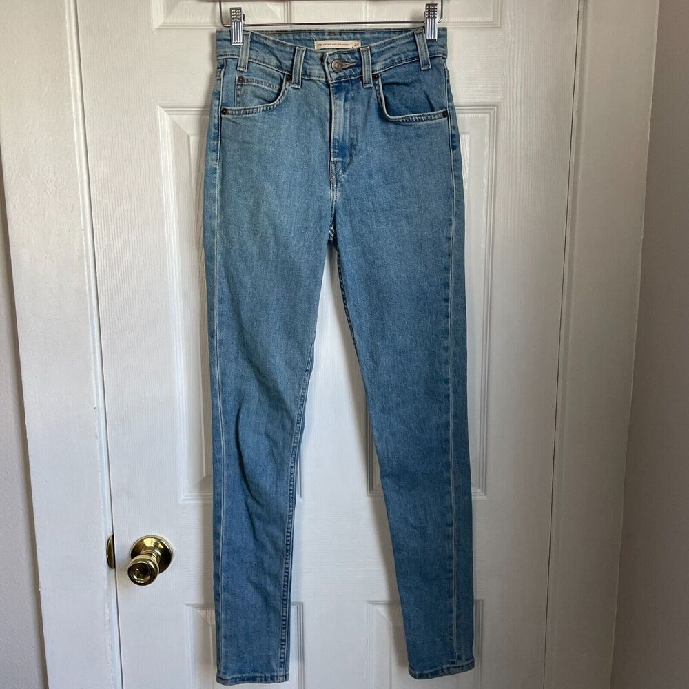 Levi's 721 Jeans Women's size 24 Blue Vintage High Rise Skinny Orange Tab Denim